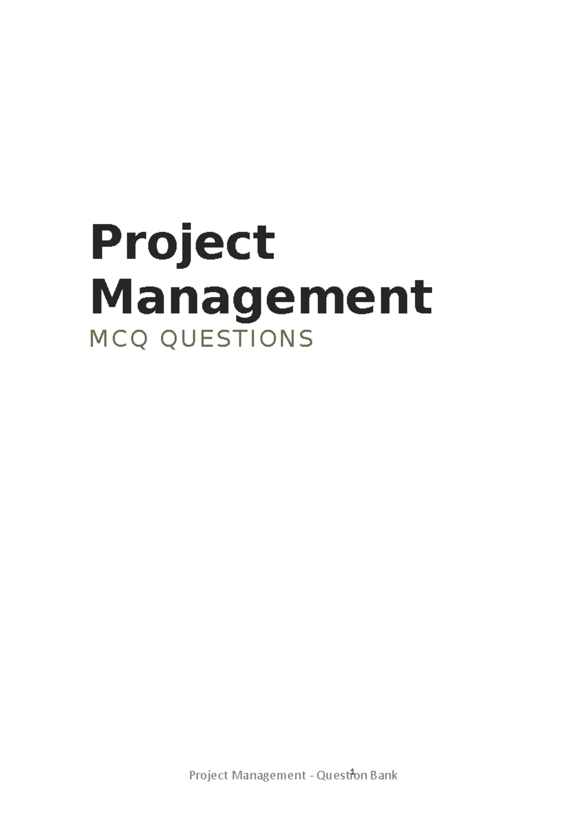 Advanced Project Management - MCQ Questions - Project Management MCQ ...