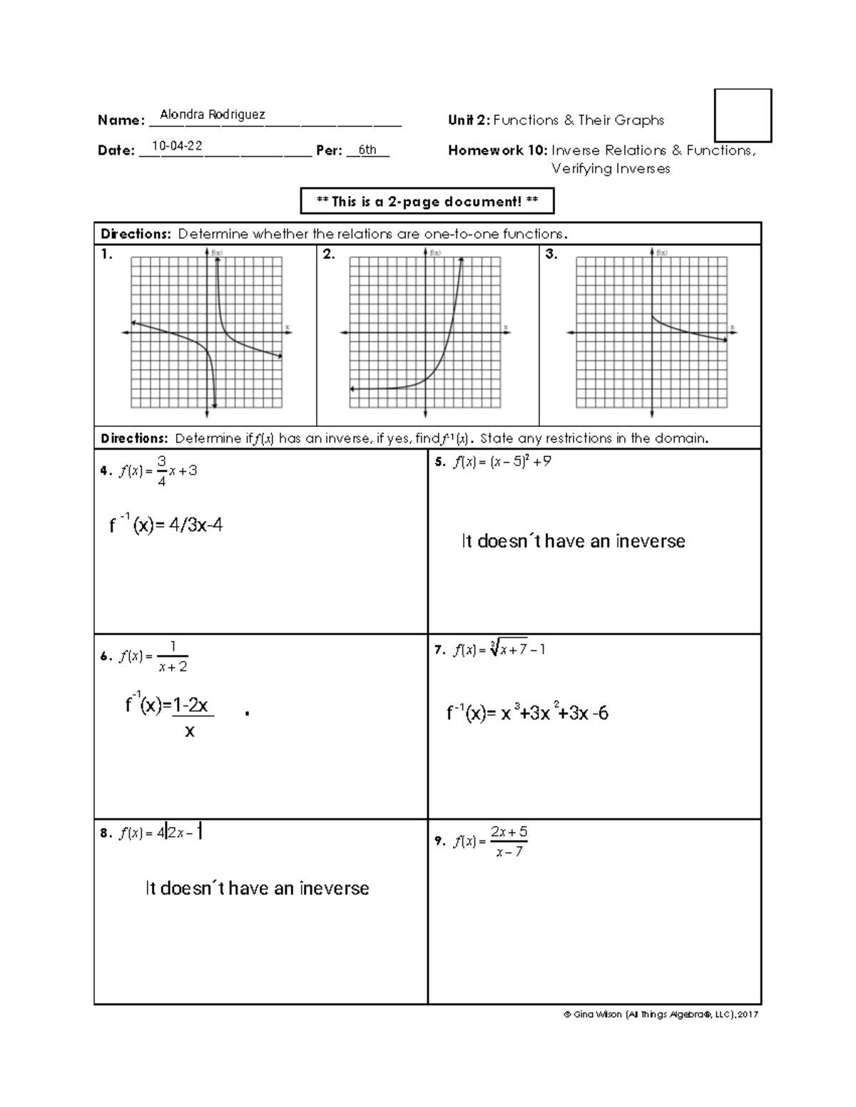 Kami Export - Alondra Rodriguez medrano - Inverse Functions Assignment ...