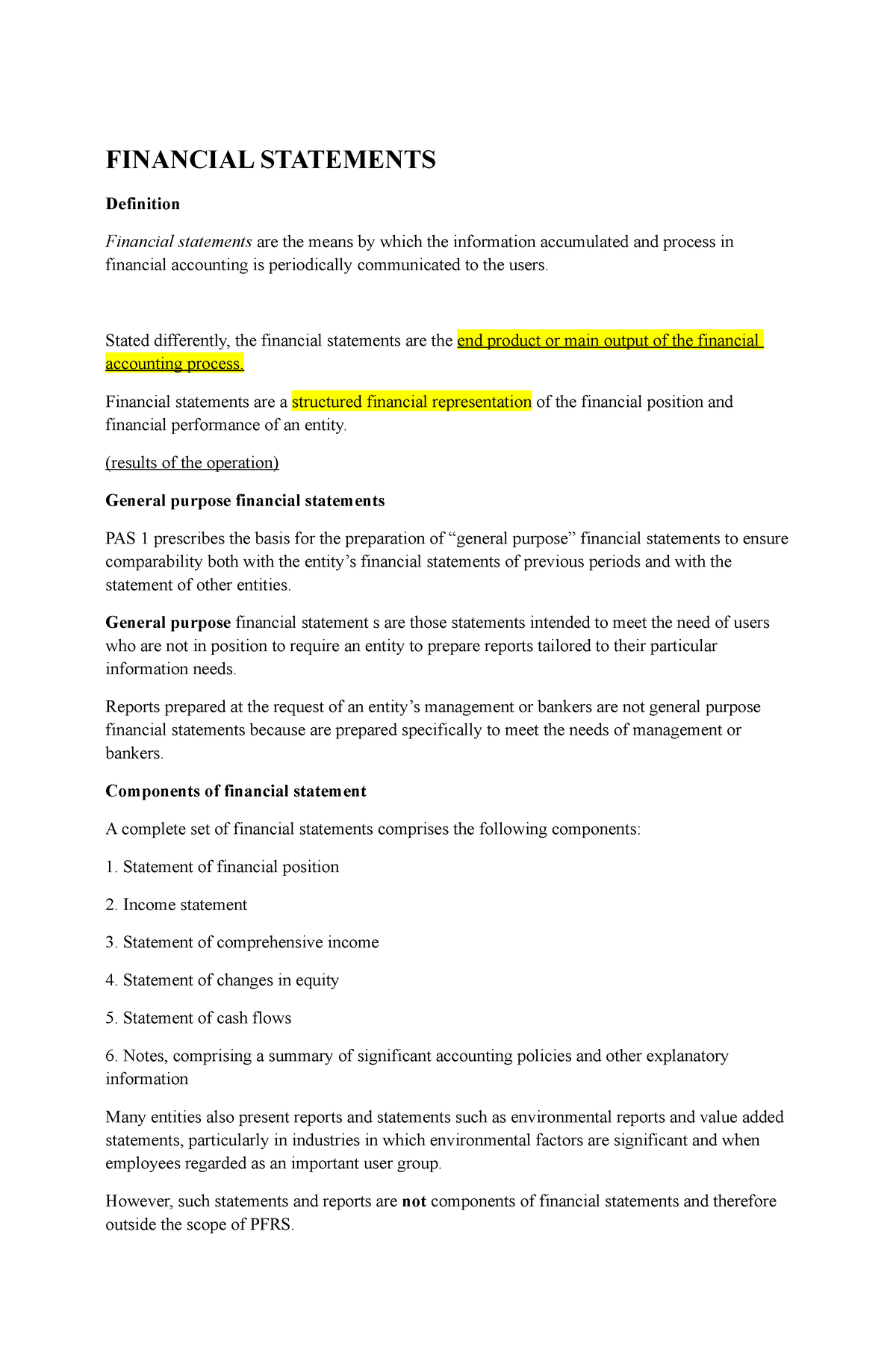 Introduction To Financial Statements Financial Statements Definition Financial Statements Are 9215