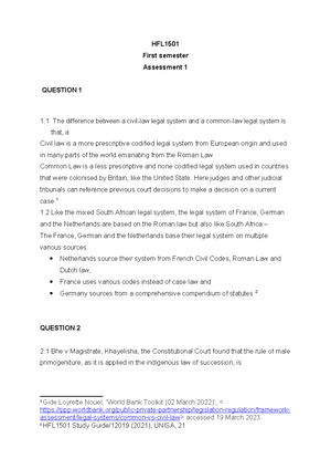 Assignment 1 IRM1501 U - Assessment 1 of Introduction to Research ...
