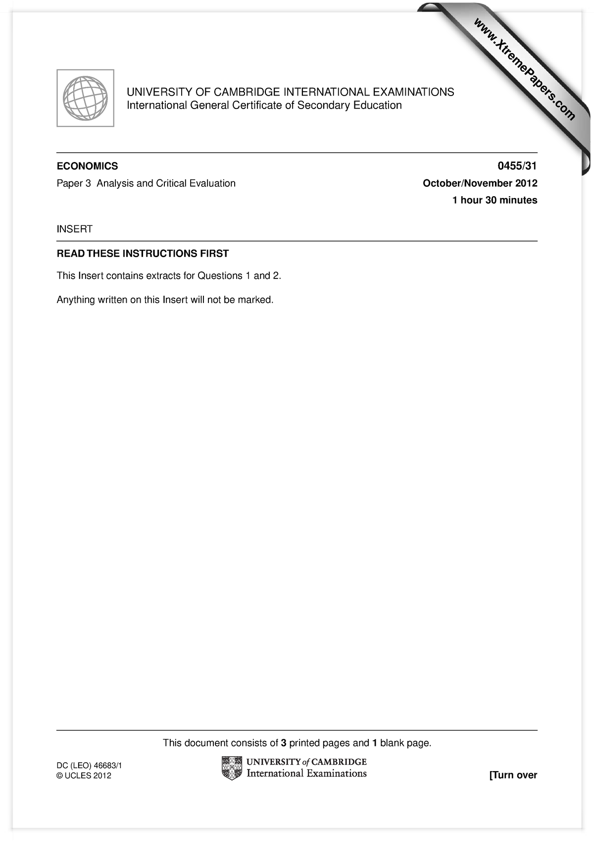 0455 w12 in 31 - This is economics igcse past question - This document ...