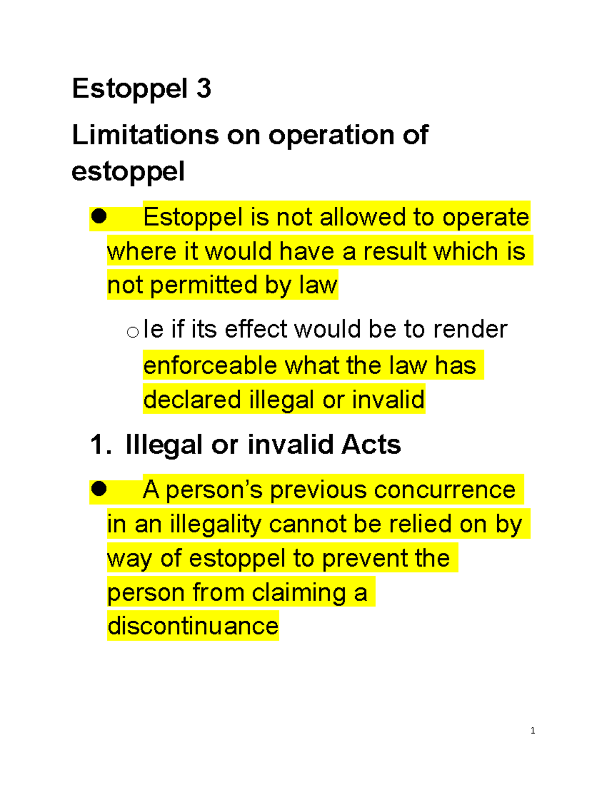 Estoppel Lecture Notes 3 Estoppel 3 Limitations on operation of