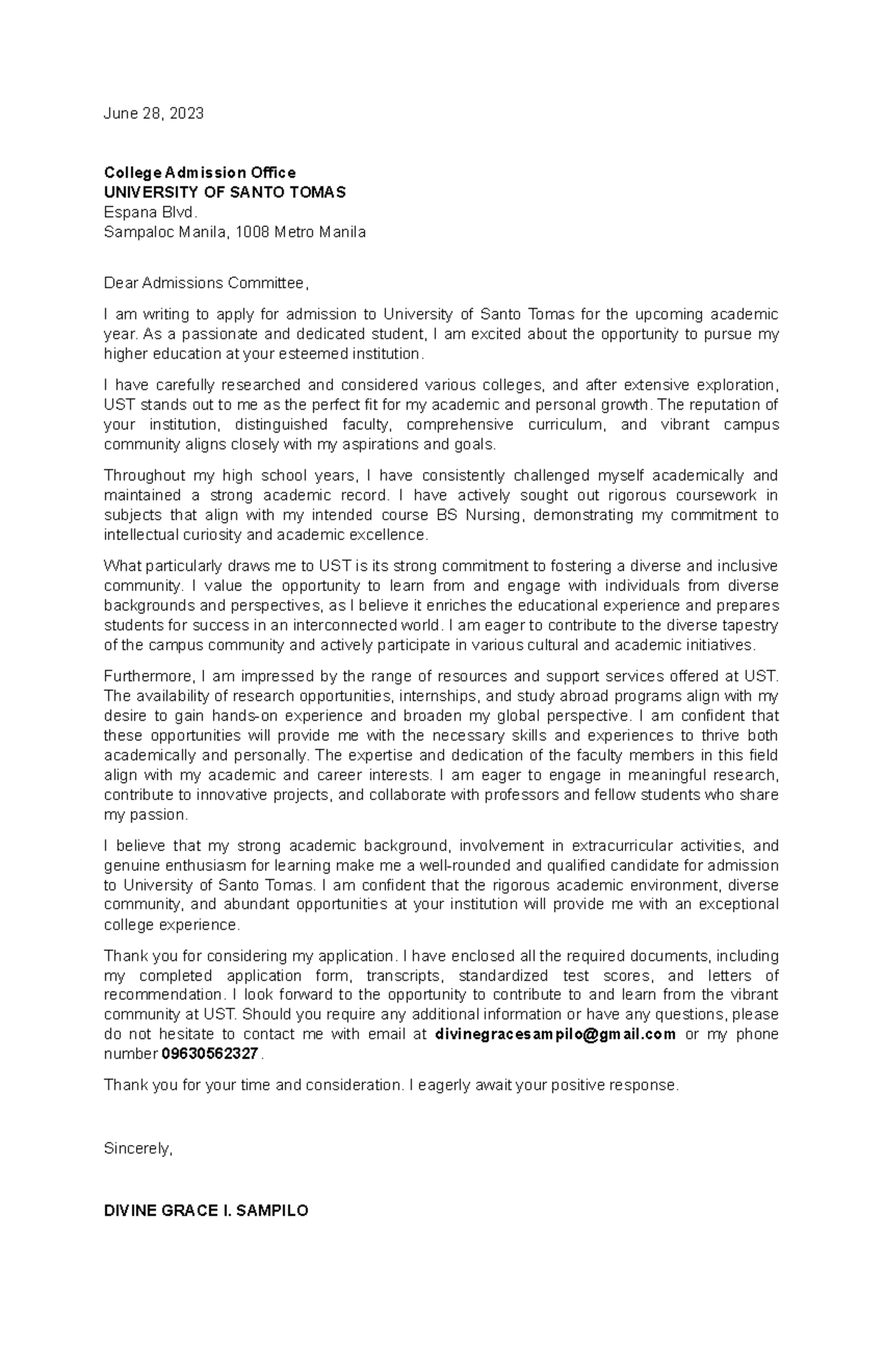 College admission - June 28, 2023 College Admission Office UNIVERSITY ...