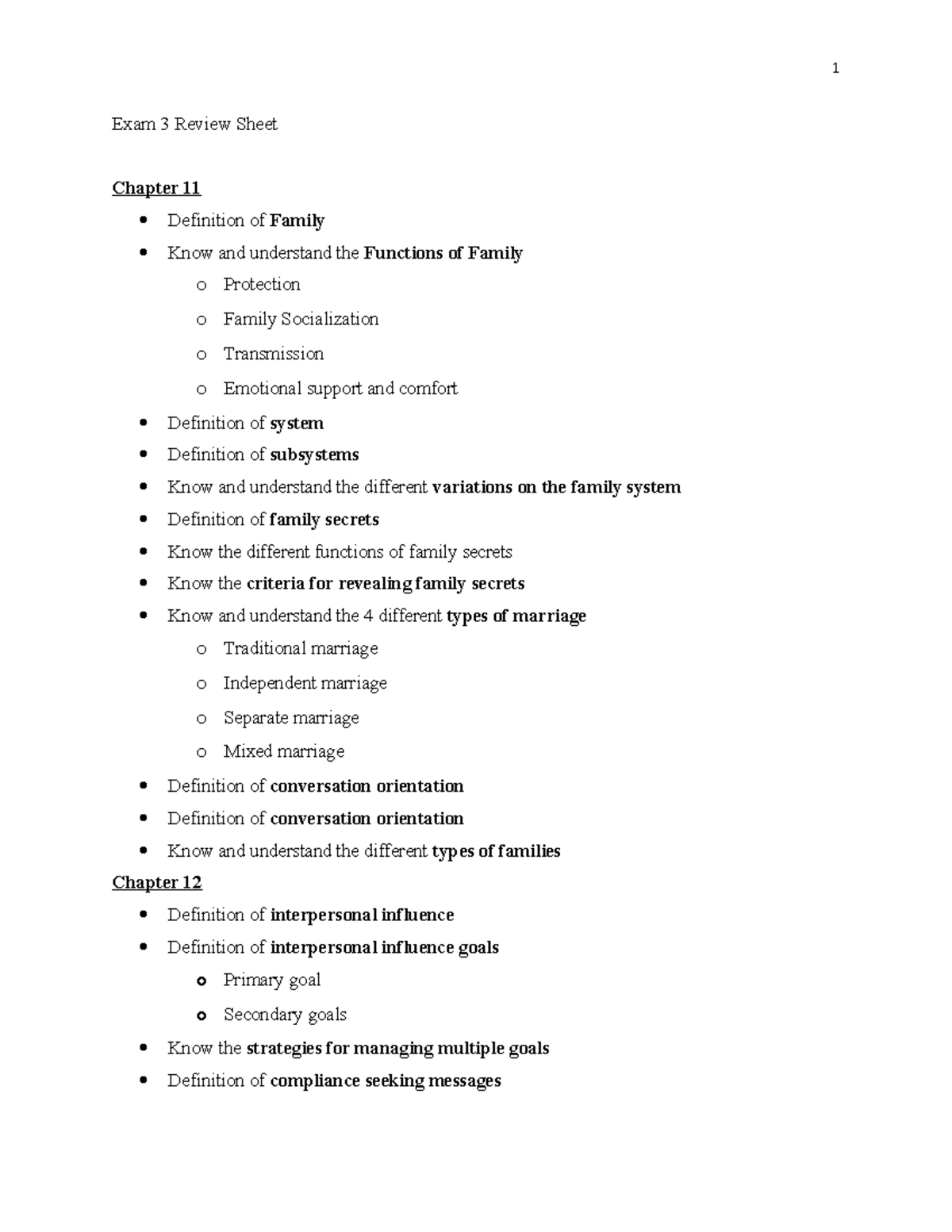 Exam 3 Review Sheet 1114 1 Exam 3 Review Sheet Chapter 11 Definition
