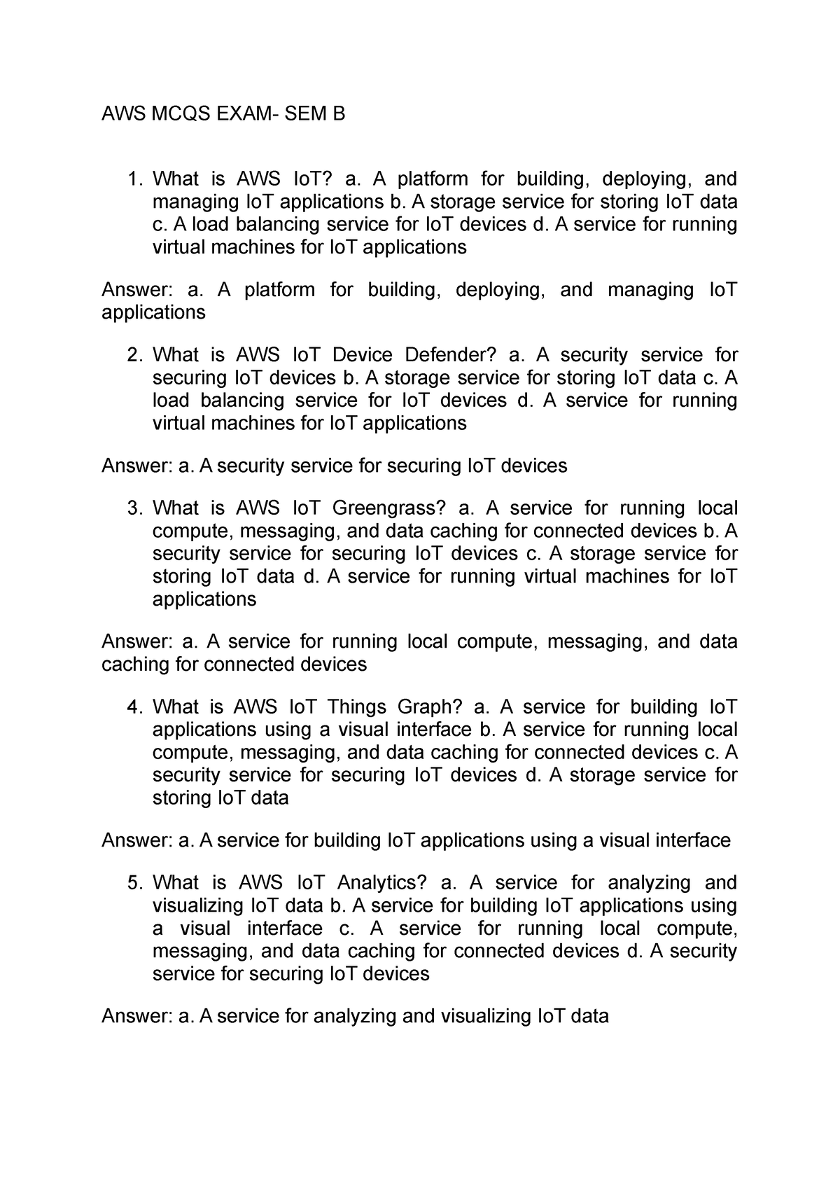 AWS MCQS EXAM -3 SEM B - AWS MCQS EXAM -3 SEM B - AWS MCQS EXAM- SEM B ...