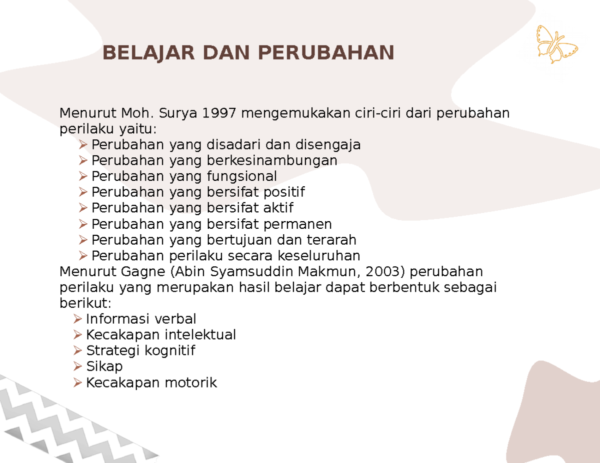 Belajar Dan Perubahan Perilaku - BELAJAR DAN PERUBAHAN Menurut Moh ...