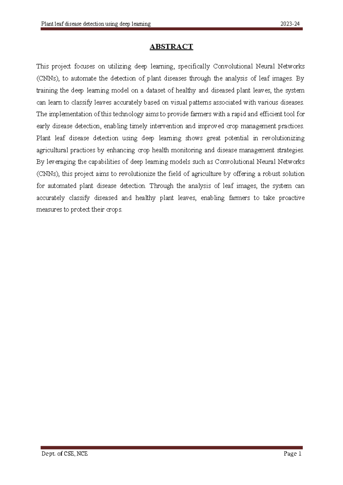 Mn - none - ABSTRACT This project focuses on utilizing deep learning ...