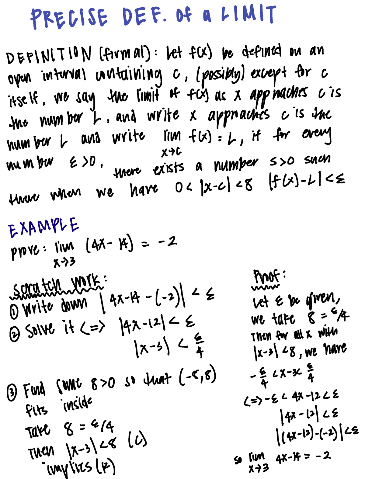 Sep 28 - Precise Definition Of A Limit - PRECISE DEF Of A LIMIT ...