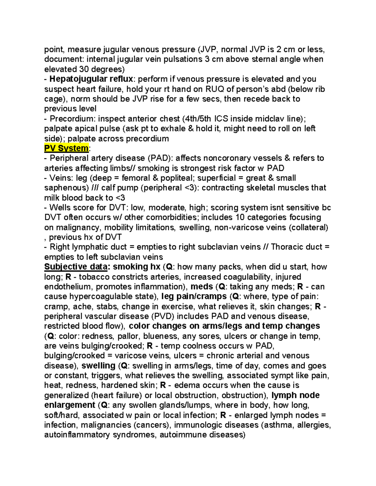 Exam review 27 - point, measure jugular venous pressure (JVP, normal ...