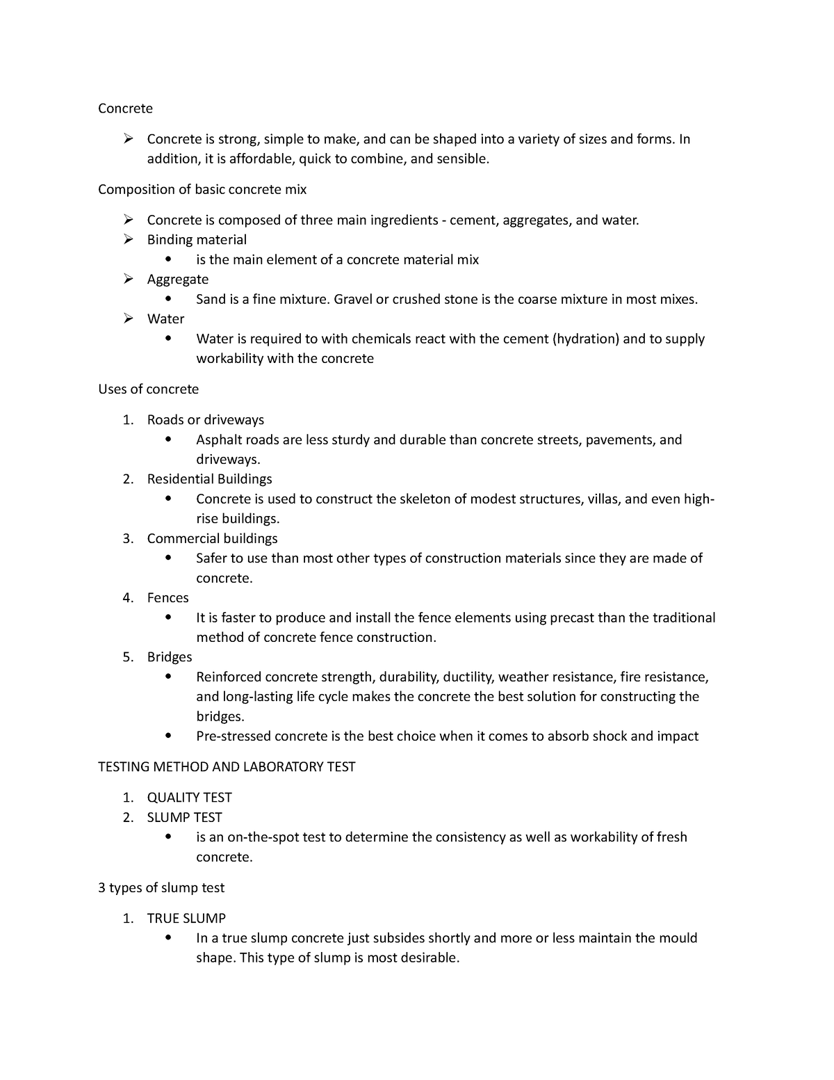 CMT- Report - Concrete Concrete is strong, simple to make, and can be ...