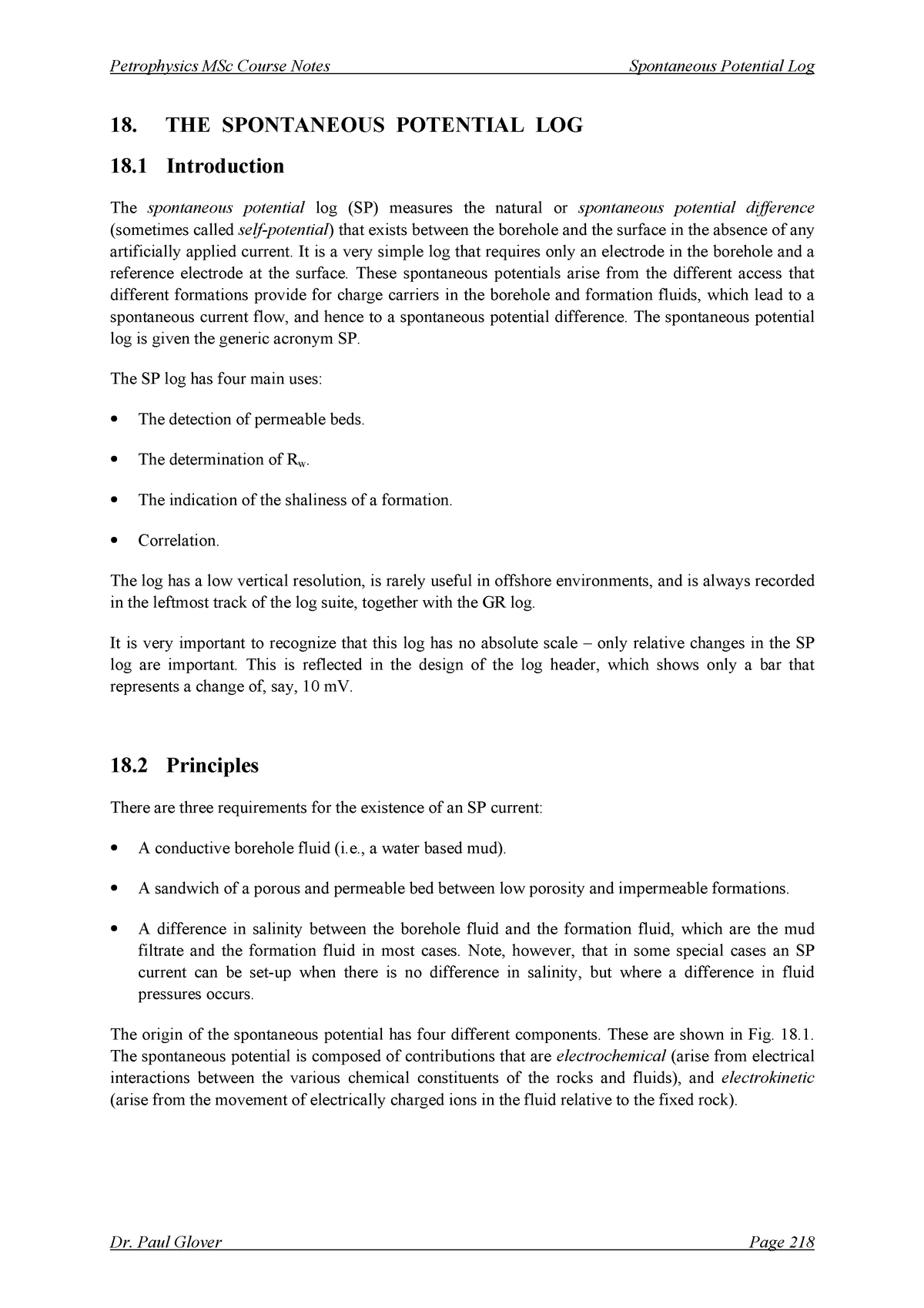 03-sp-log-lecture-notes-18-the-spontaneous-potential-log-18-introduction-the-spontaneous