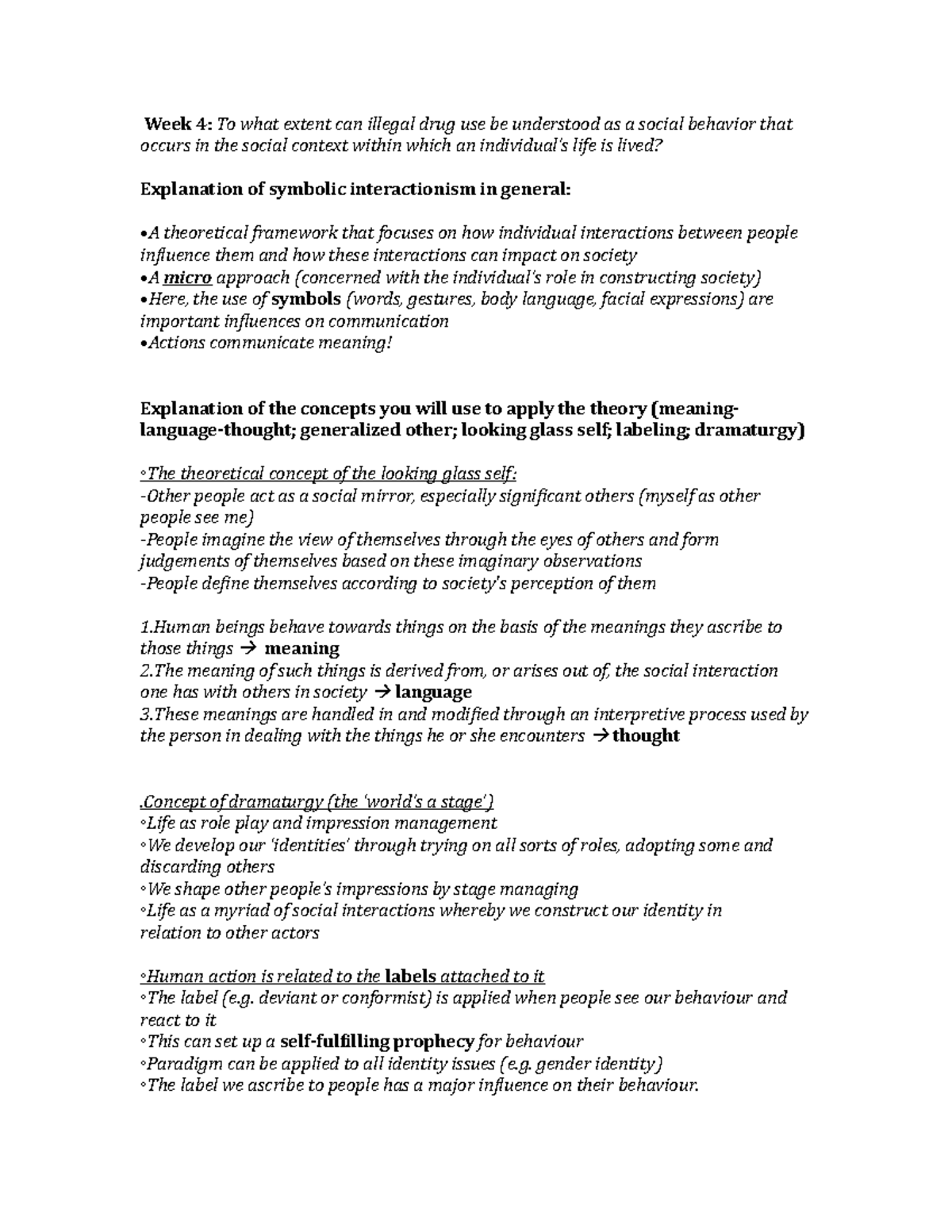 Week 4 Symbolic Interactionism 1008ccj Griffith Studocu