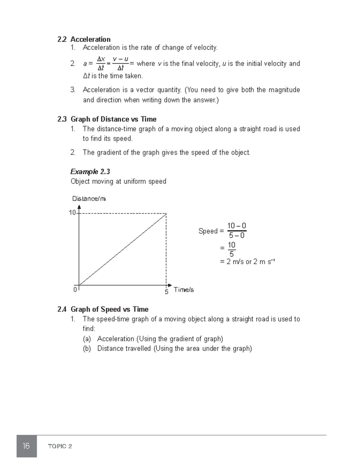 22 - Hello - 16 TOPIC 2 2 Acceleration 1. Acceleration is the rate of ...