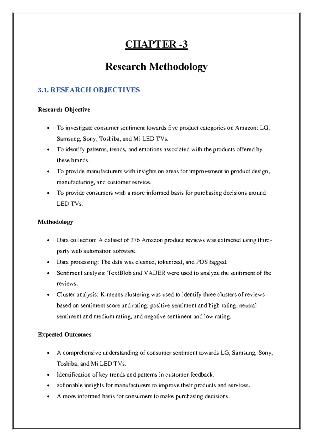 Research methtology - CHAPTER - 3 Research Methodology 3. RESEARCH ...