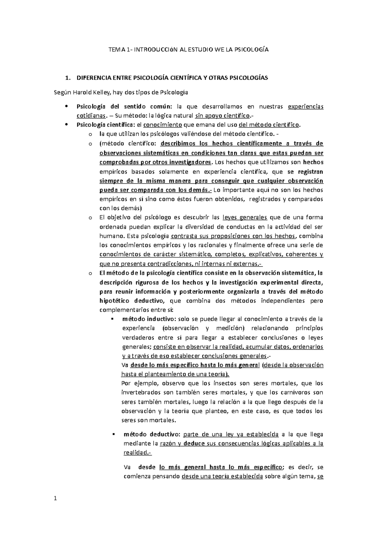TEMA 1 Introducción AL Estudio DE LA Psicología - TEMA 1- INTRODUCCIóN ...