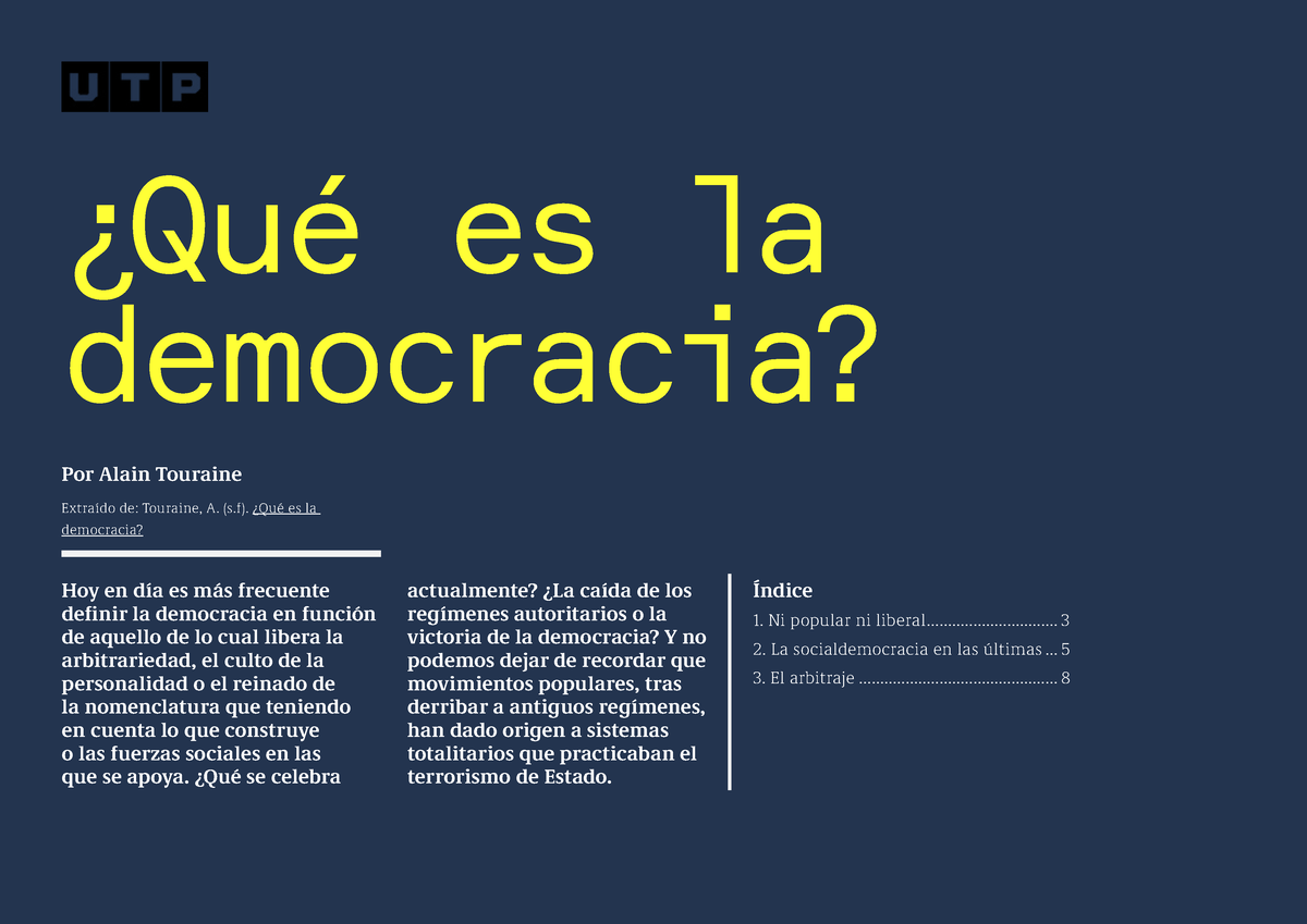 Semana 07 - Lectura - ¿Qué Es La Democracia - ¿Qué Es La Democracia ...