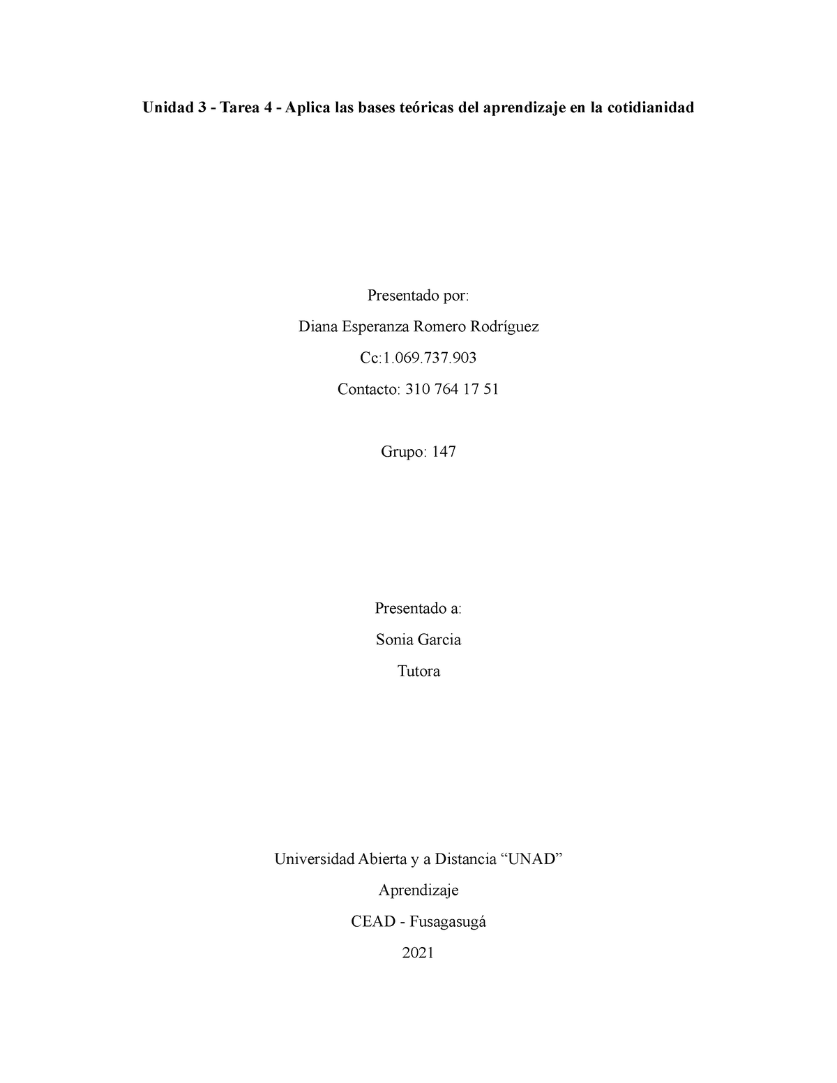 Unidad 3 Tarea 4 Trabajo Unidad 3 Tarea 4 Aplica Las Bases Teóricas Del Aprendizaje En 7158