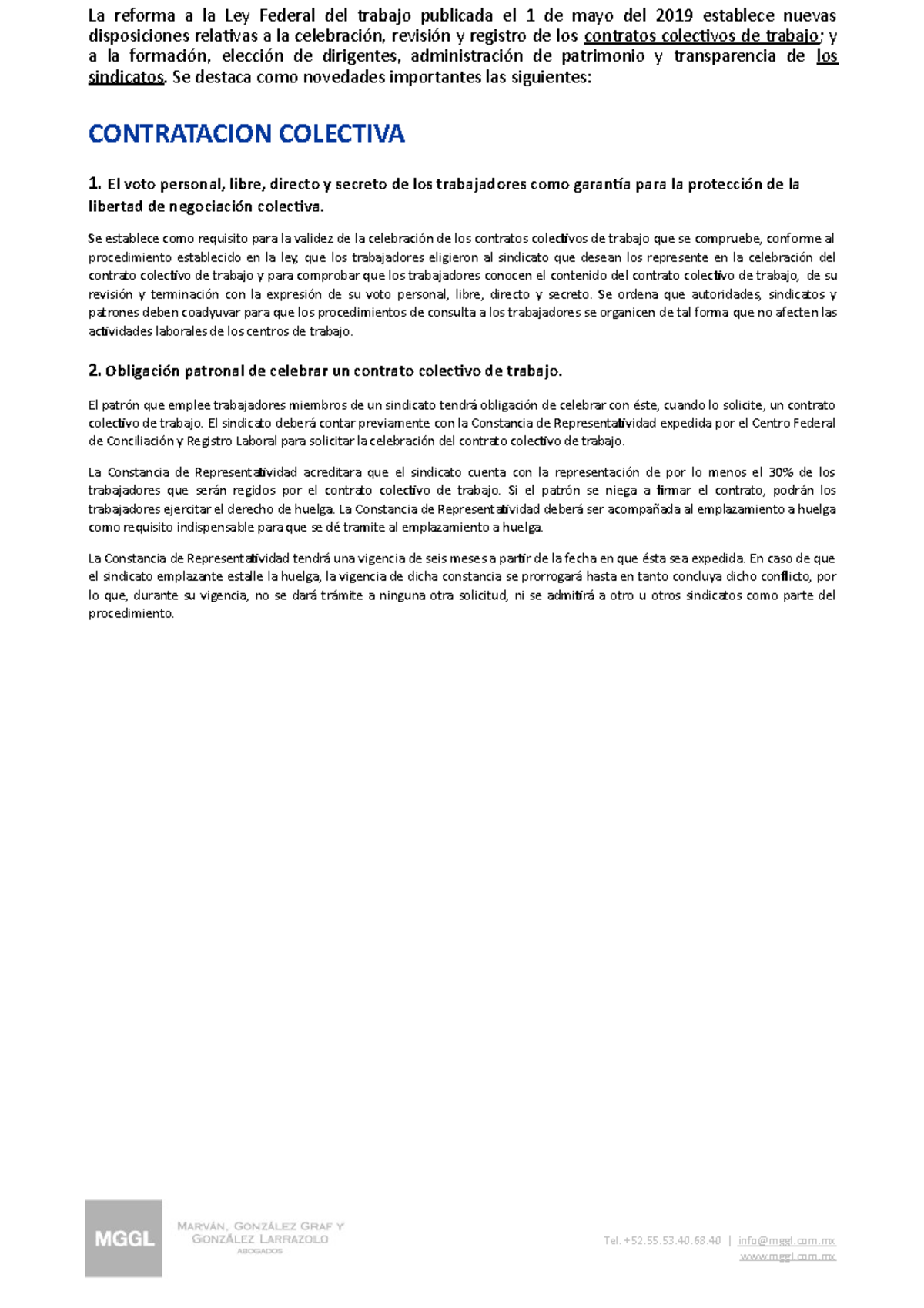 La reforma a la Ley Federal del trabajo - Se destaca como novedades ...