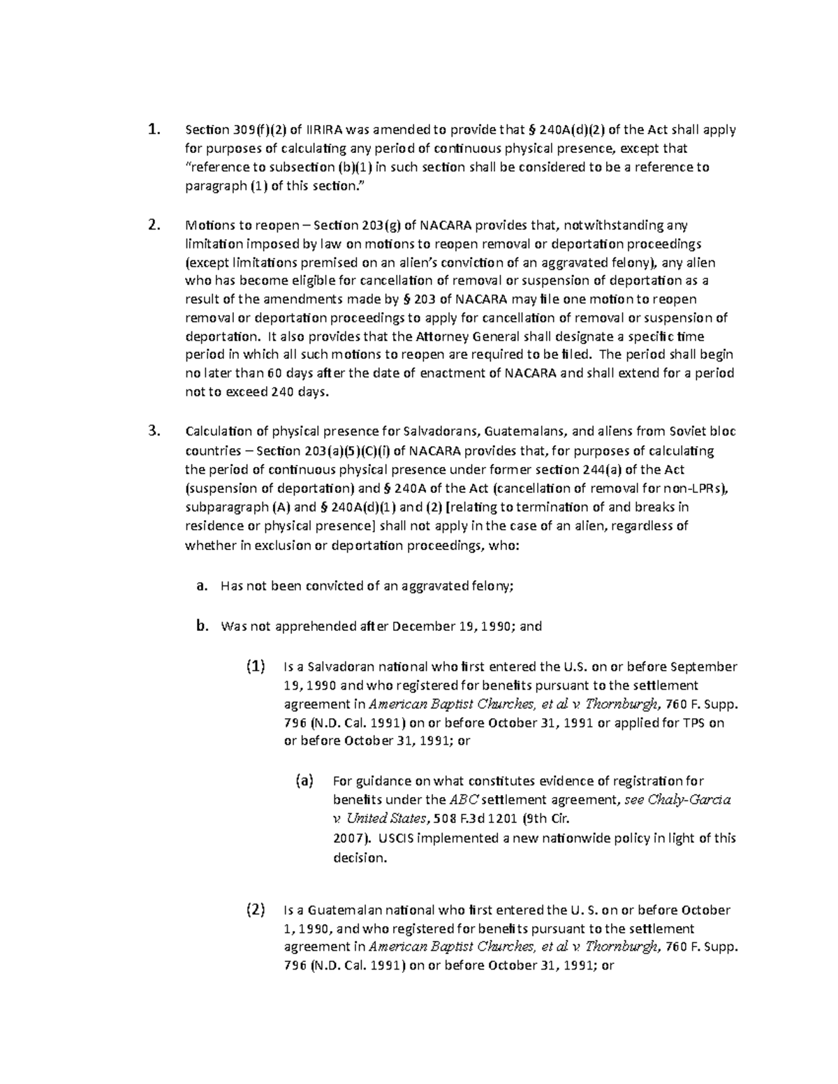 Immigration law m48 - 1. Section 309(f)(2) of IIRIRA was amended to ...