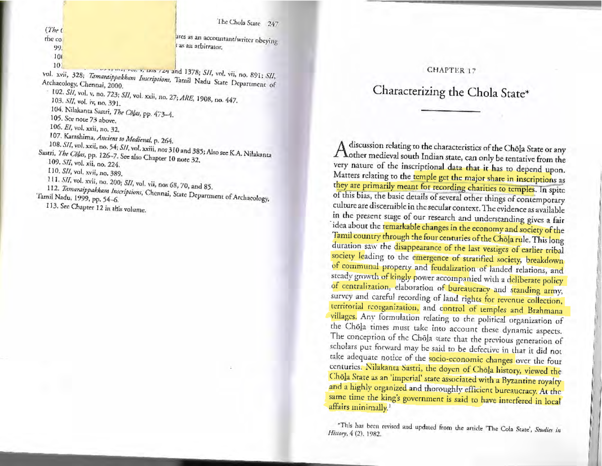 Nature OF THE Chola State - History of India earliest times up to c. ce ...