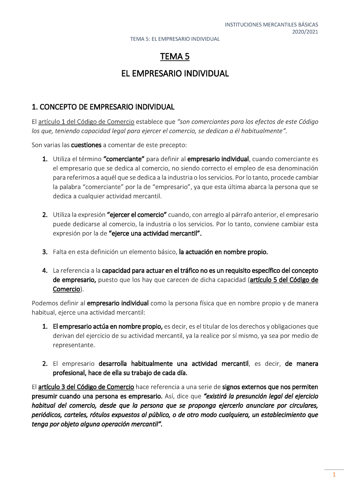 TEMA 5 EL Empresario Individual - 2020/ TEMA 5: EL EMPRESARIO ...