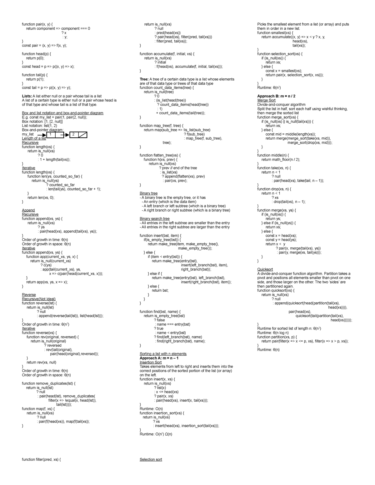 Cs1101s - Midterms - function pair(x, y) { return component ...