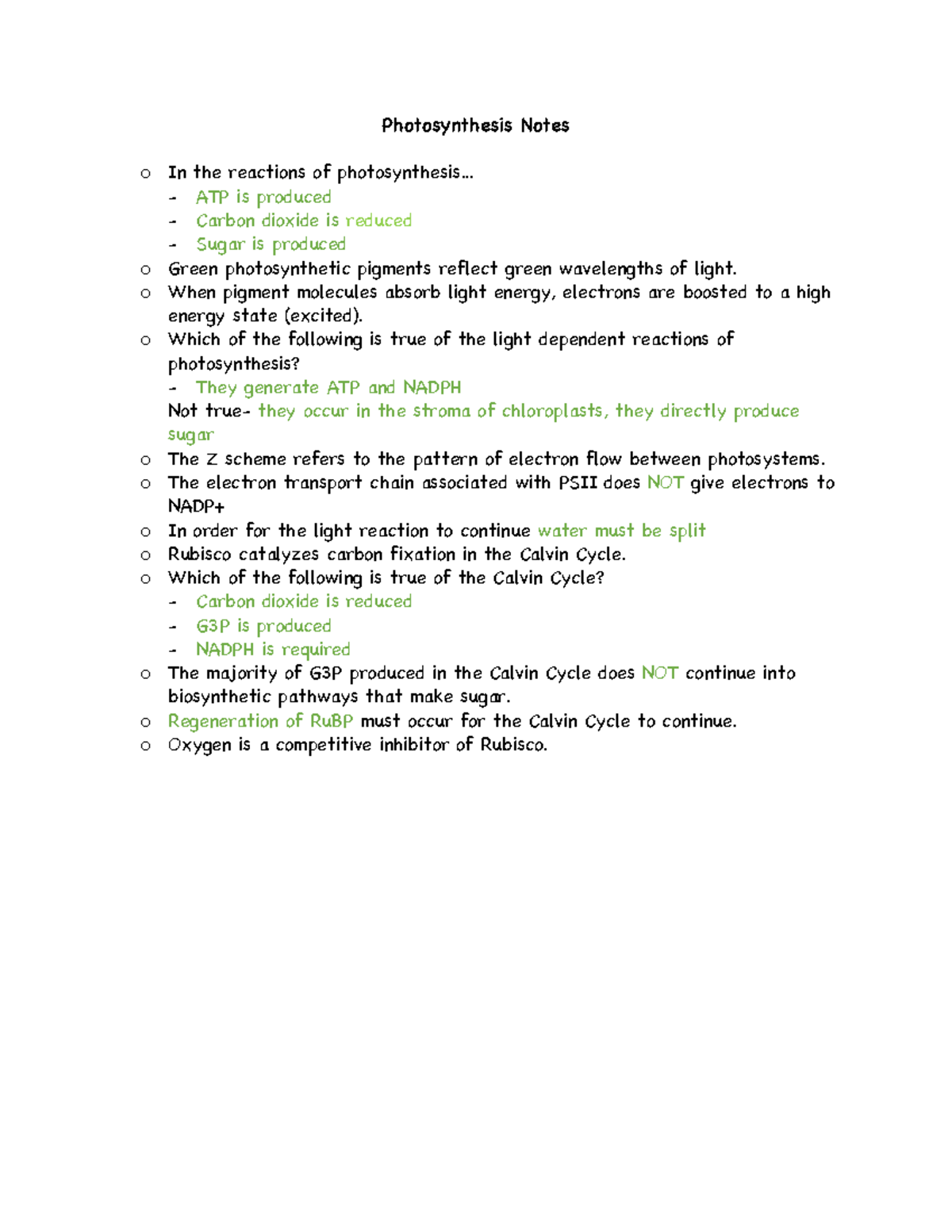 Photosynthesis Notes Kahoot Photosynthesis Notes o In the reactions of photosynthesis... ATP