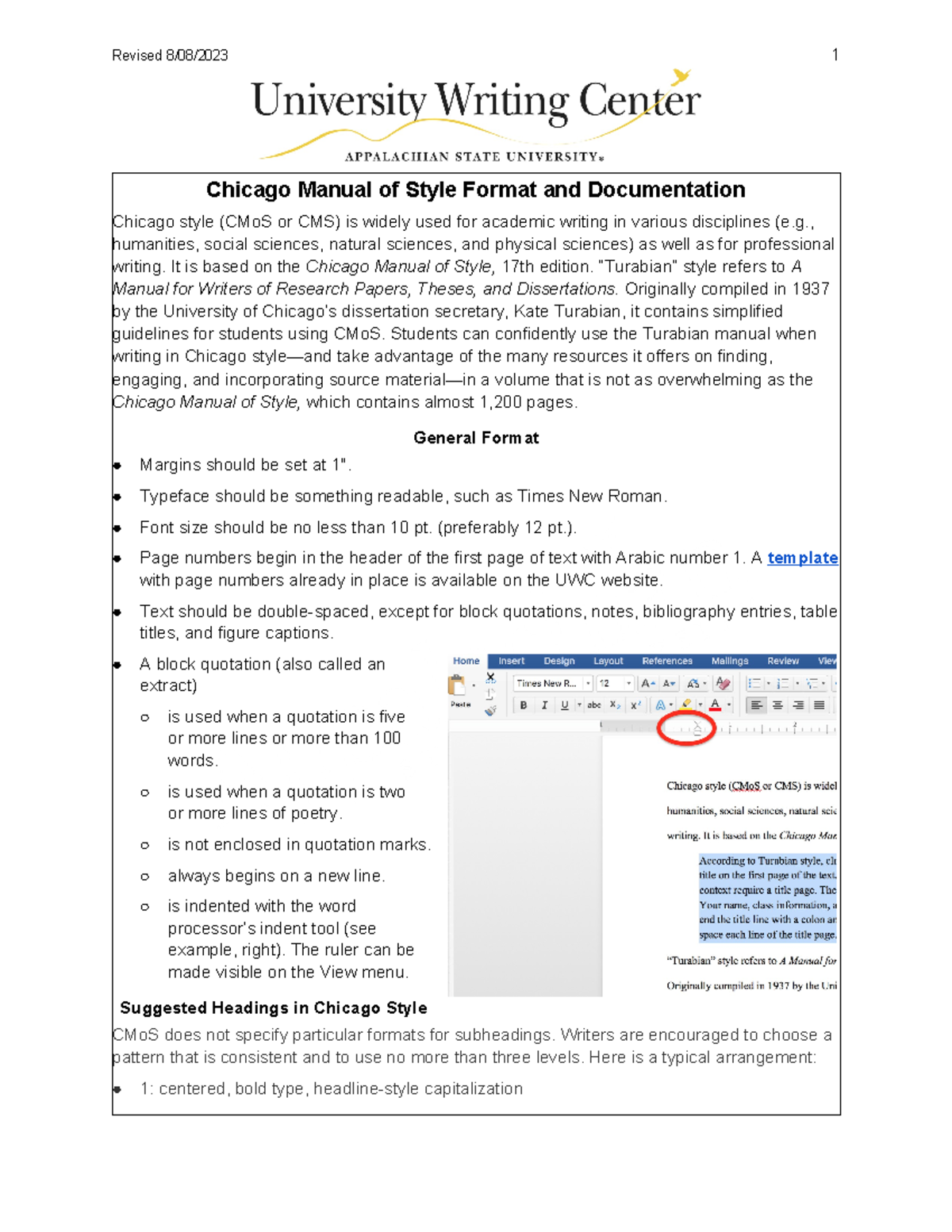 Chicago Manual of Style Format and Documentation - , humanities, social ...