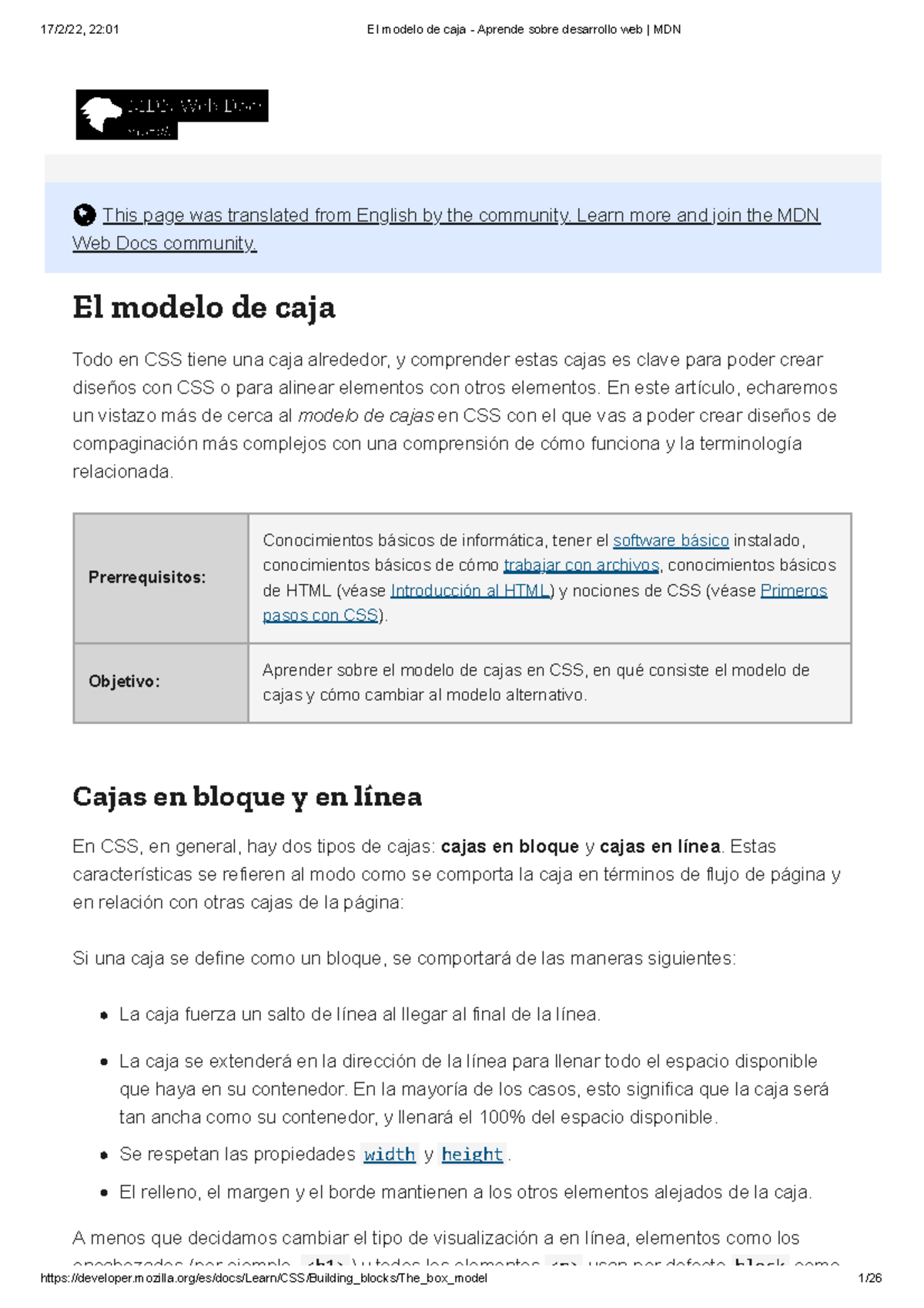 El Modelo De Caja - Aprende Sobre Desarrollo Web MDN - This Page Was ...