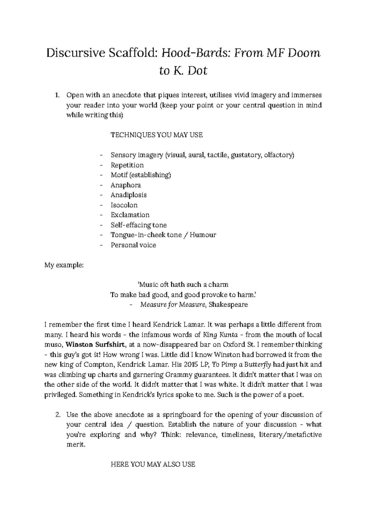 Discursive Scaffold - it is a dissursuve essay - Discursive Scaffold ...