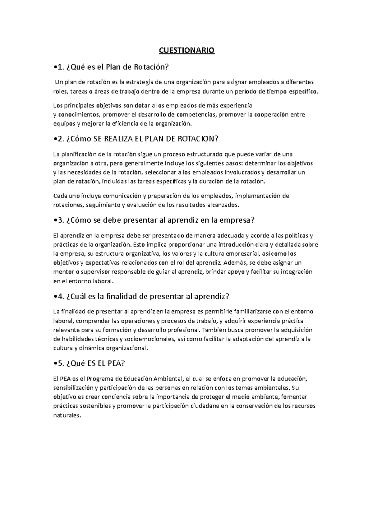 Cuestionario Espero Que Le Aya Servido Esta Informacion