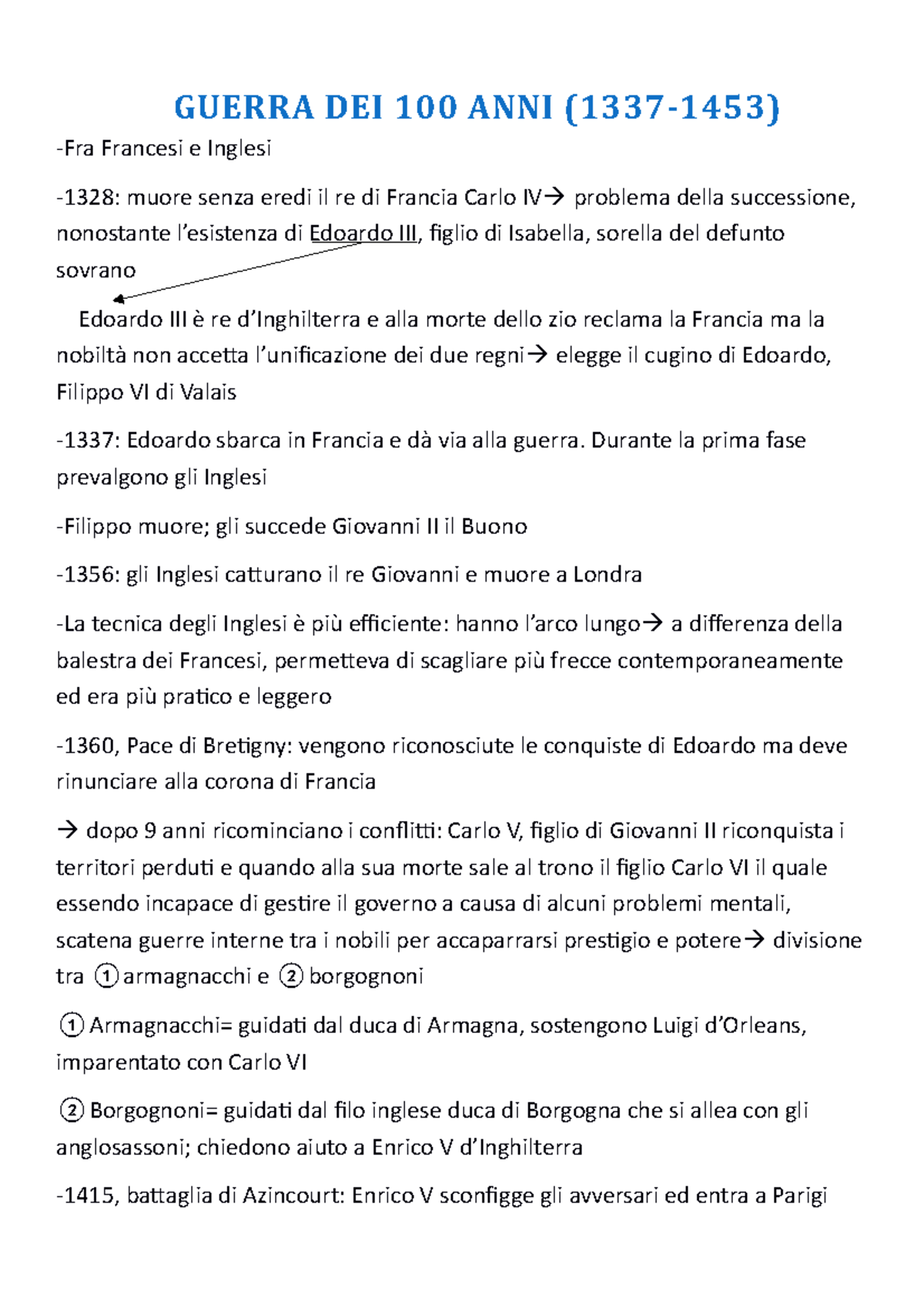 Guerra 100 Anni Riassunto , Guerra dei cent’anni – QOZEP