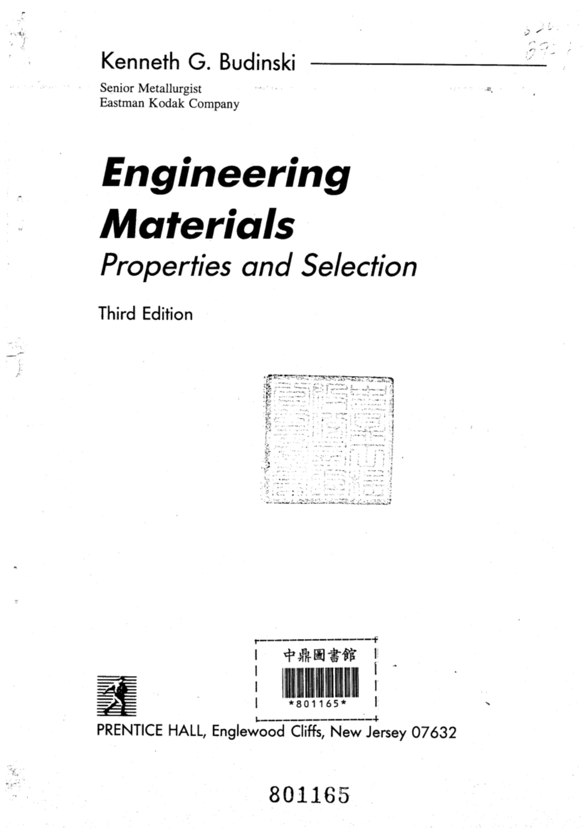 G. Budinski, introduction to engineering materials