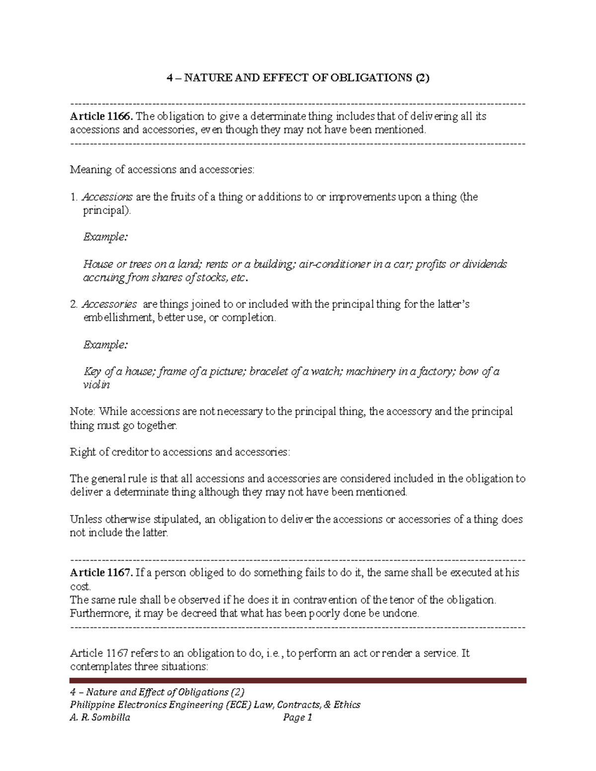 4 nature and effect of obligations 2 4 NATURE AND EFFECT OF