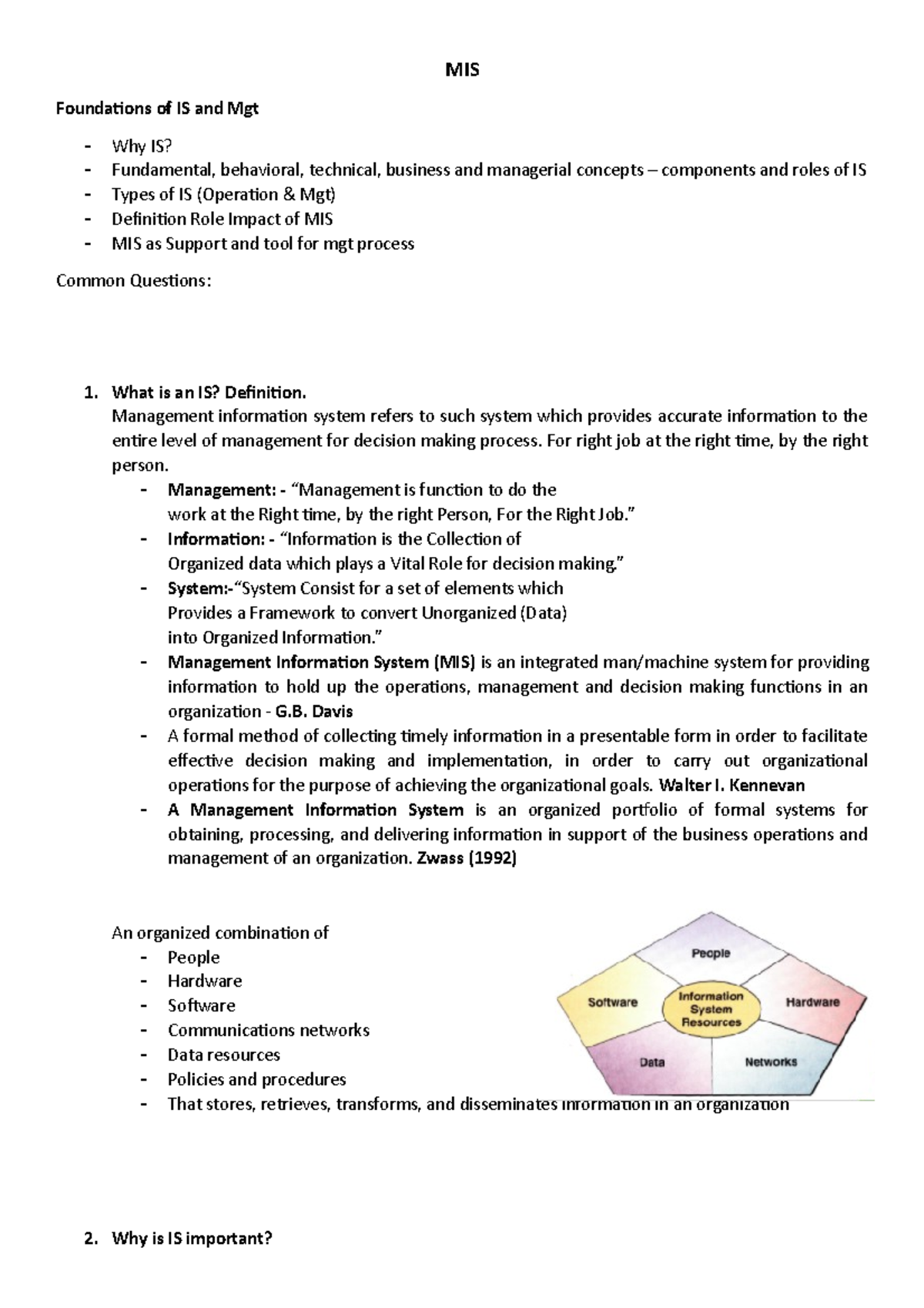 Managing Information Systems Chapter 1 - MIS Foundations Of IS And Mgt ...