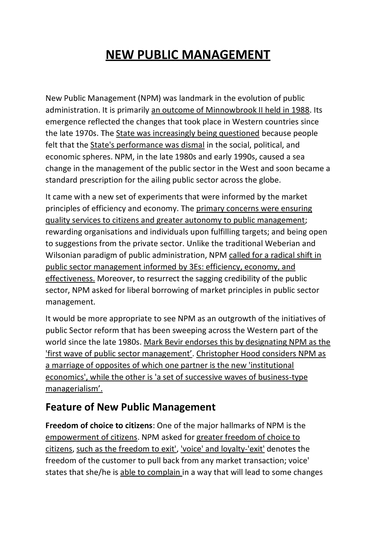 public sector management thesis