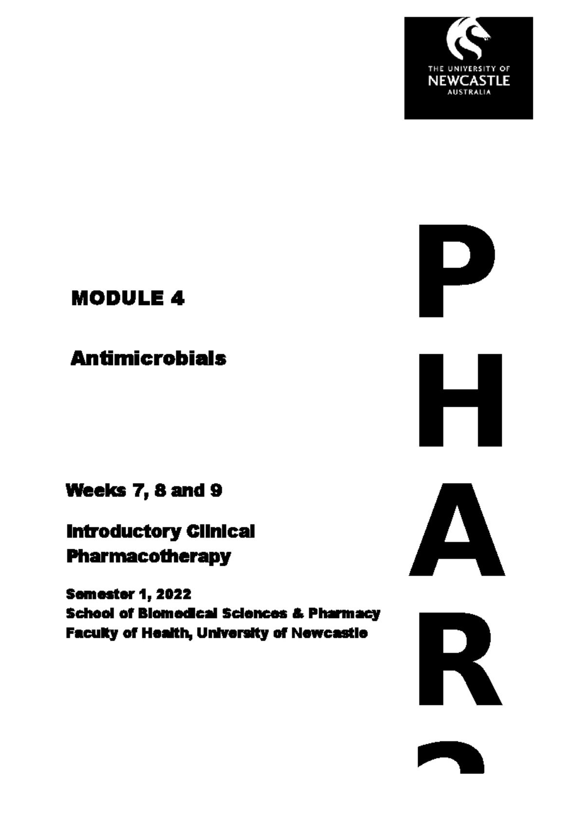 Module 4 Antimicrobials Week 7 MODULE 4 Antimicrobials Weeks 7 , 8