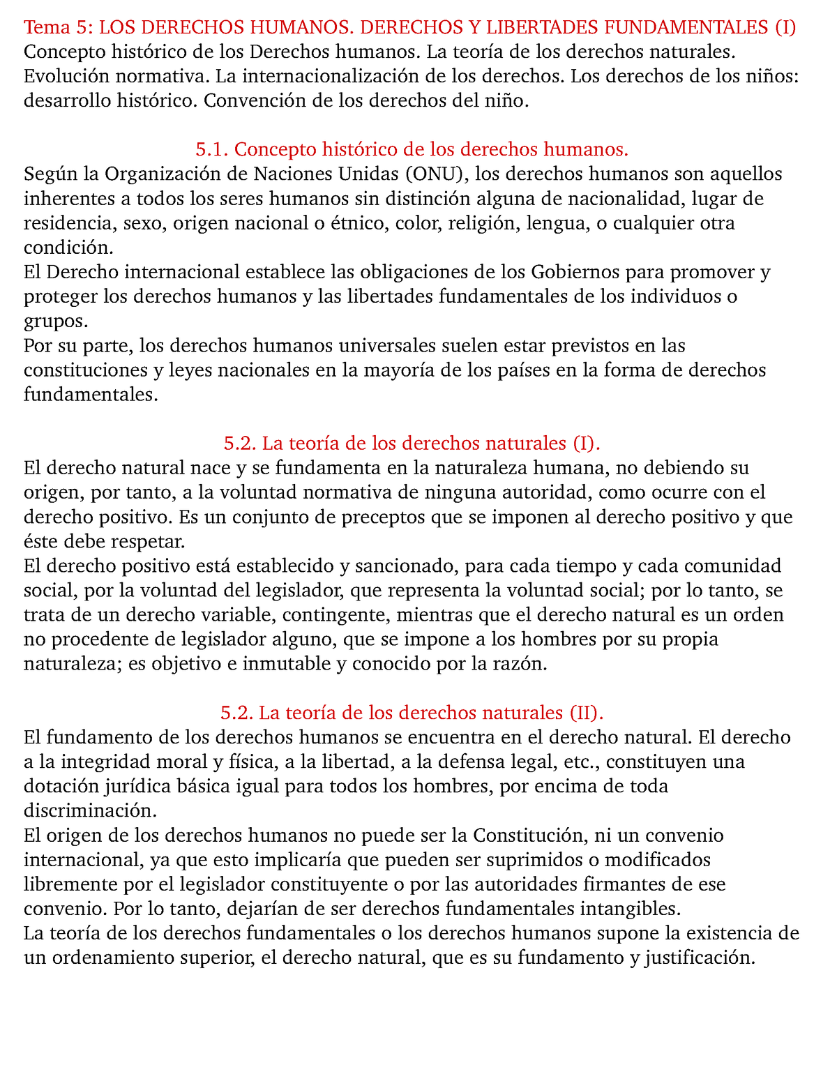 Apuntes Tema 5, Los Derechos Humanos Y Libertades Fundamentales - Tema ...