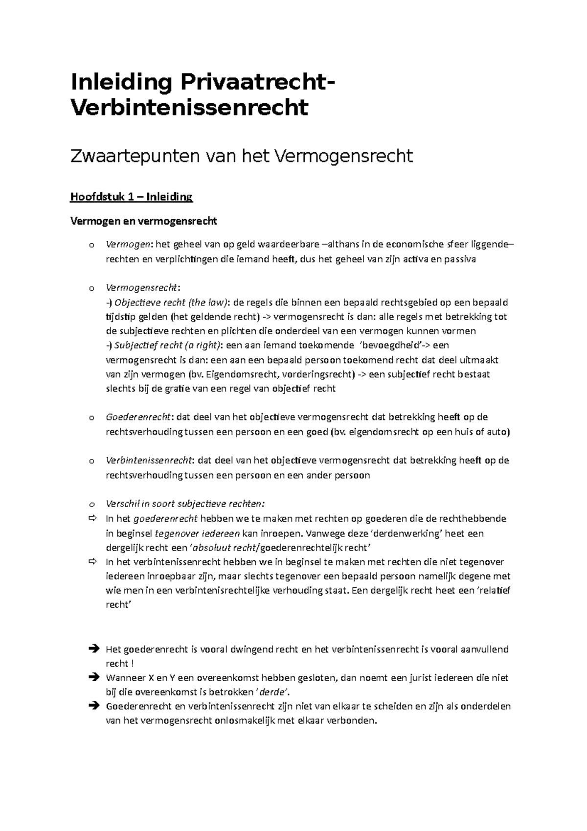 Samenvatting Inleiding Privaatrecht-I Week 1 ^0 2 - Inleiding ...