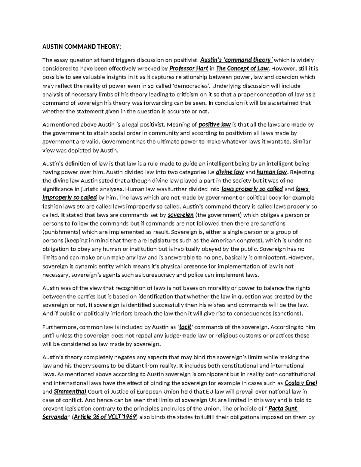 Austin Command Theory - AUSTIN COMMAND THEORY: The essay question at ...
