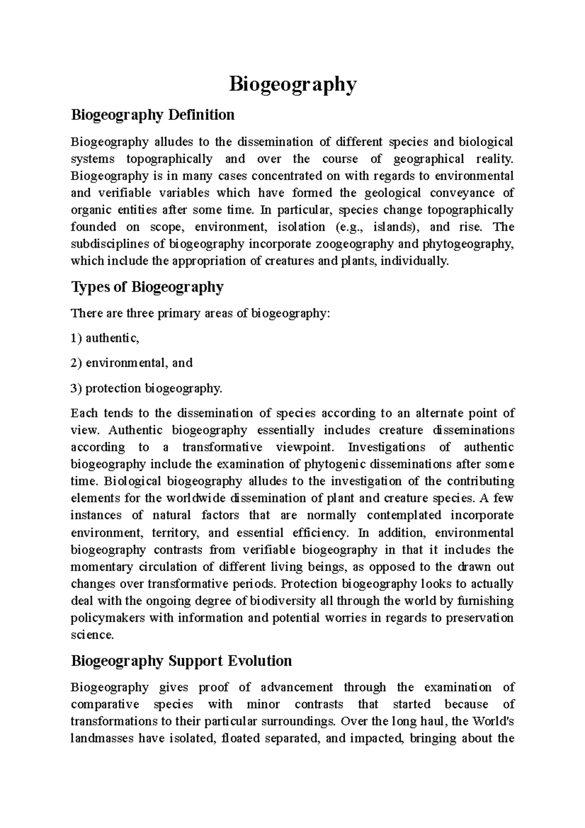 Biogeography - Biogeography Biogeography Definition Biogeography ...