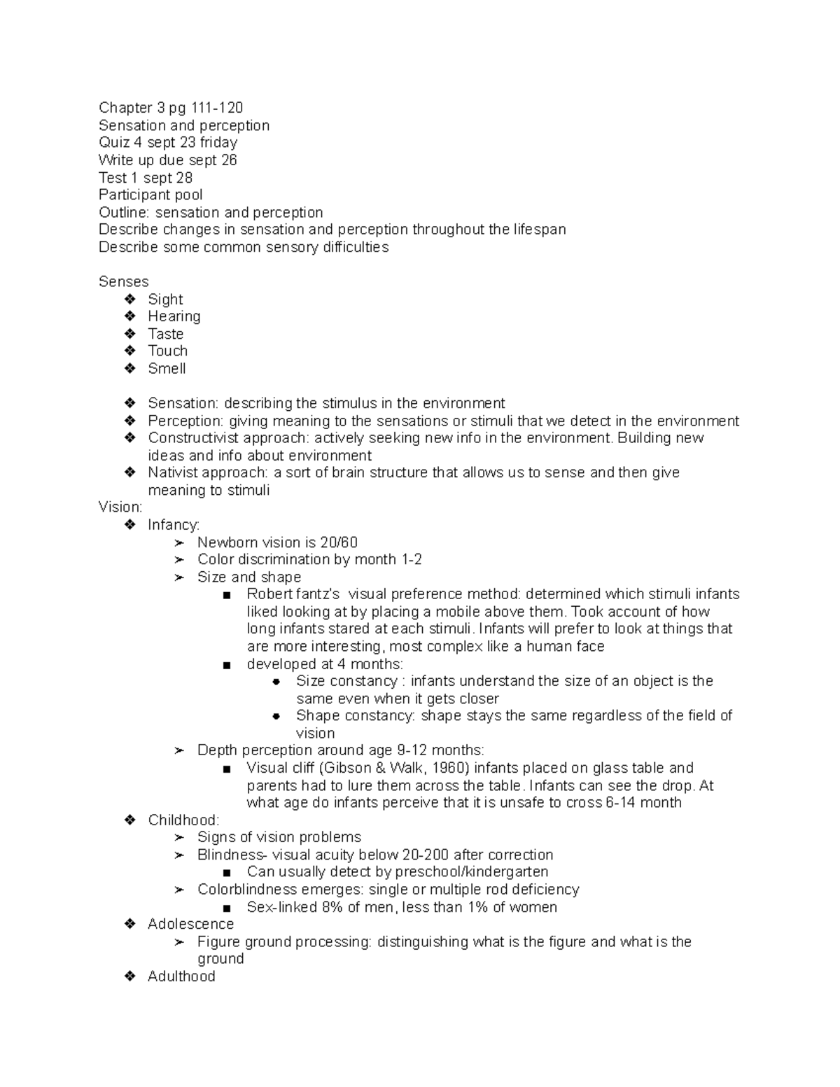 Class 10 Notes Sensation And Perception - Chapter 3 Pg 111-120 ...