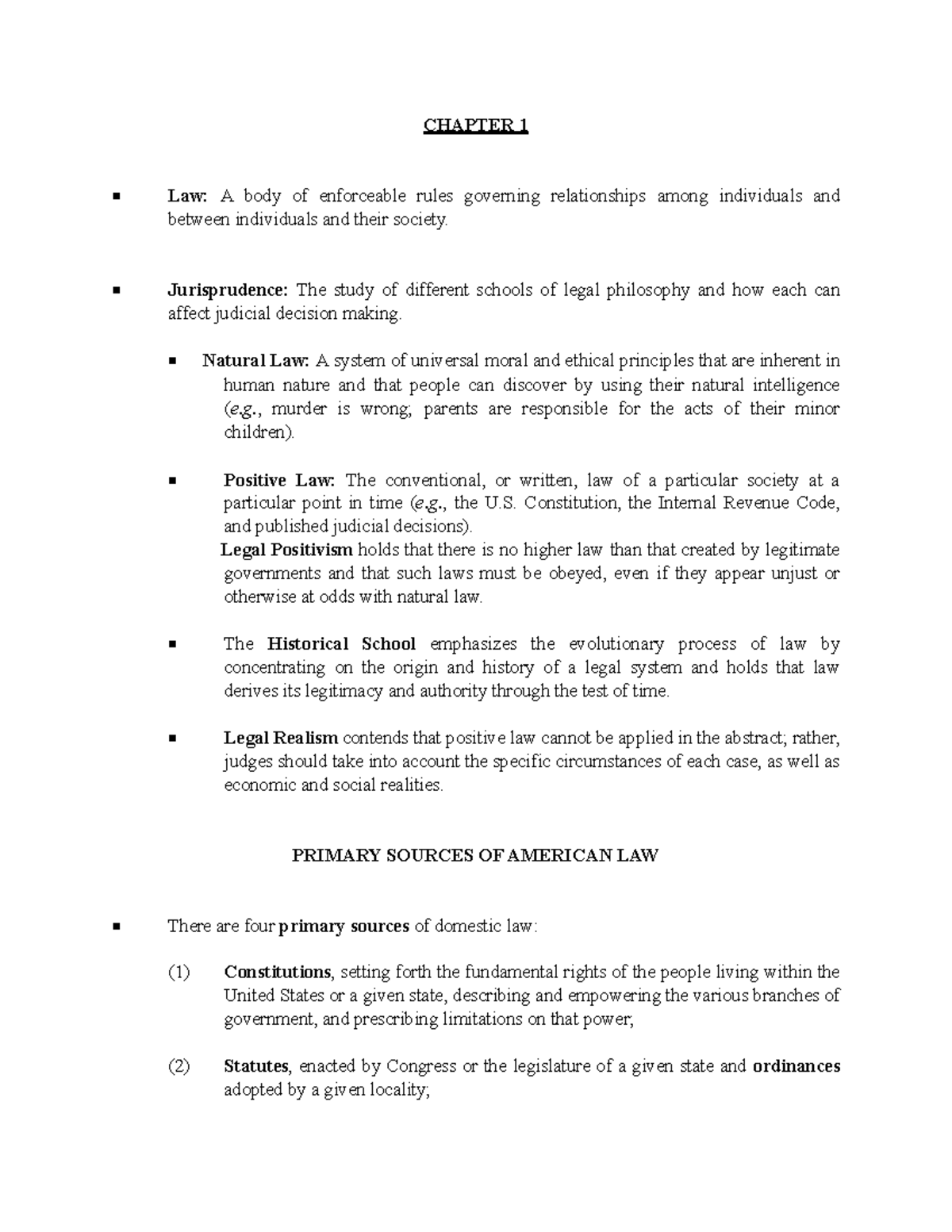 Business Law 3201 summaries gathered from the course CHAPTER 1 Law
