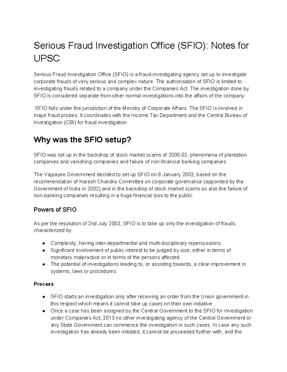 Serious-Fraud-Investigation-Office-SFIO -Notes-for-UPSC - Serious Fraud ...
