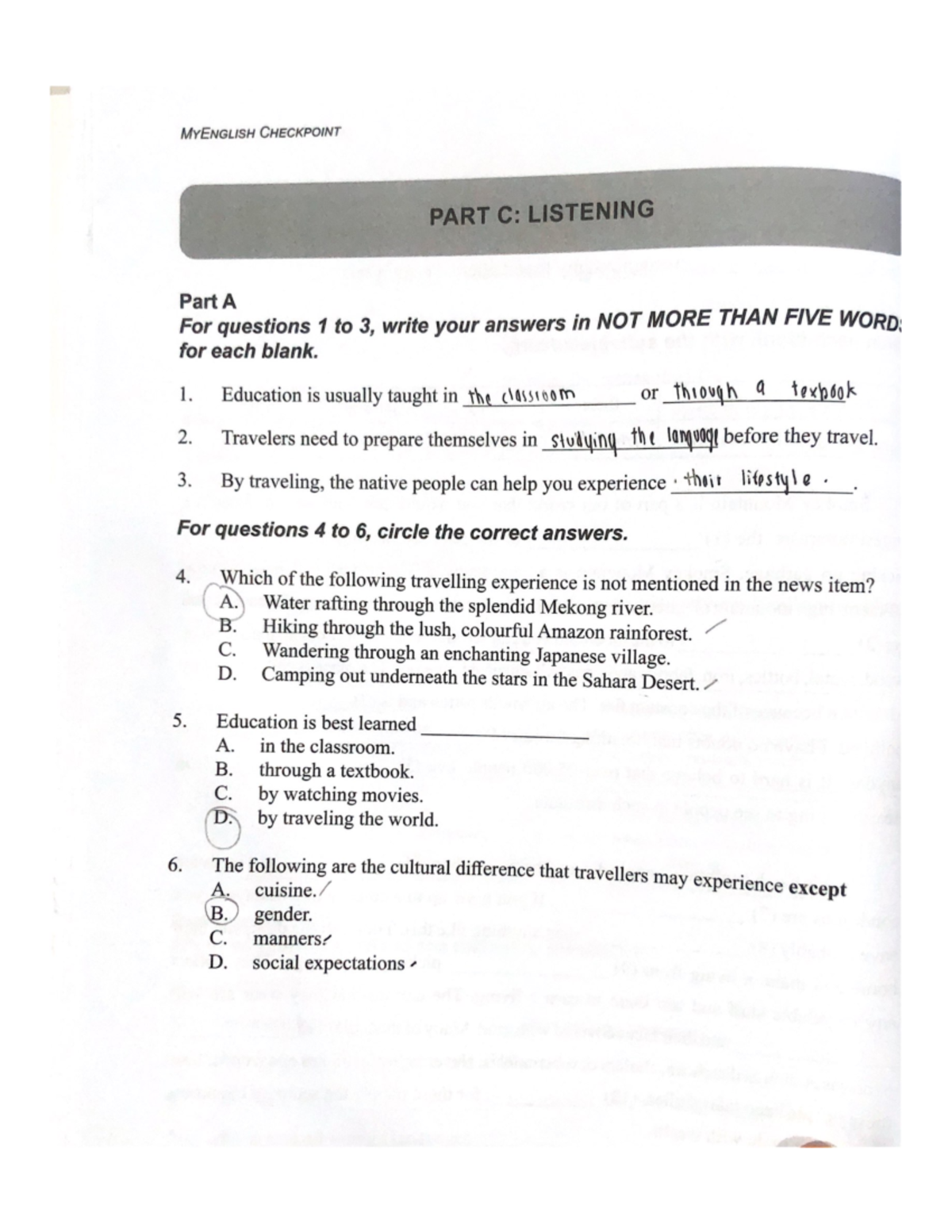 Listening test answer textbook 2021 - integrated language skills 1 ...