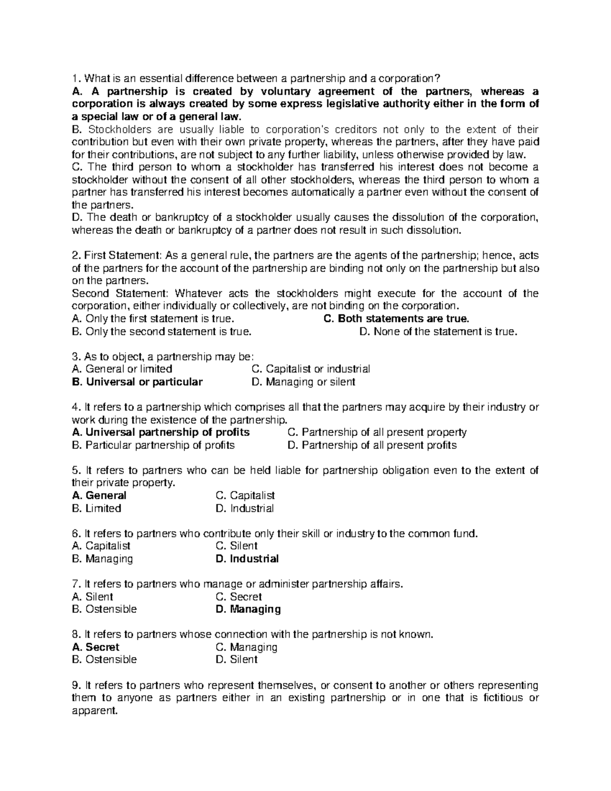 Toaz - Answer-key-bam-241-test-bank - What Is An Essential Difference ...