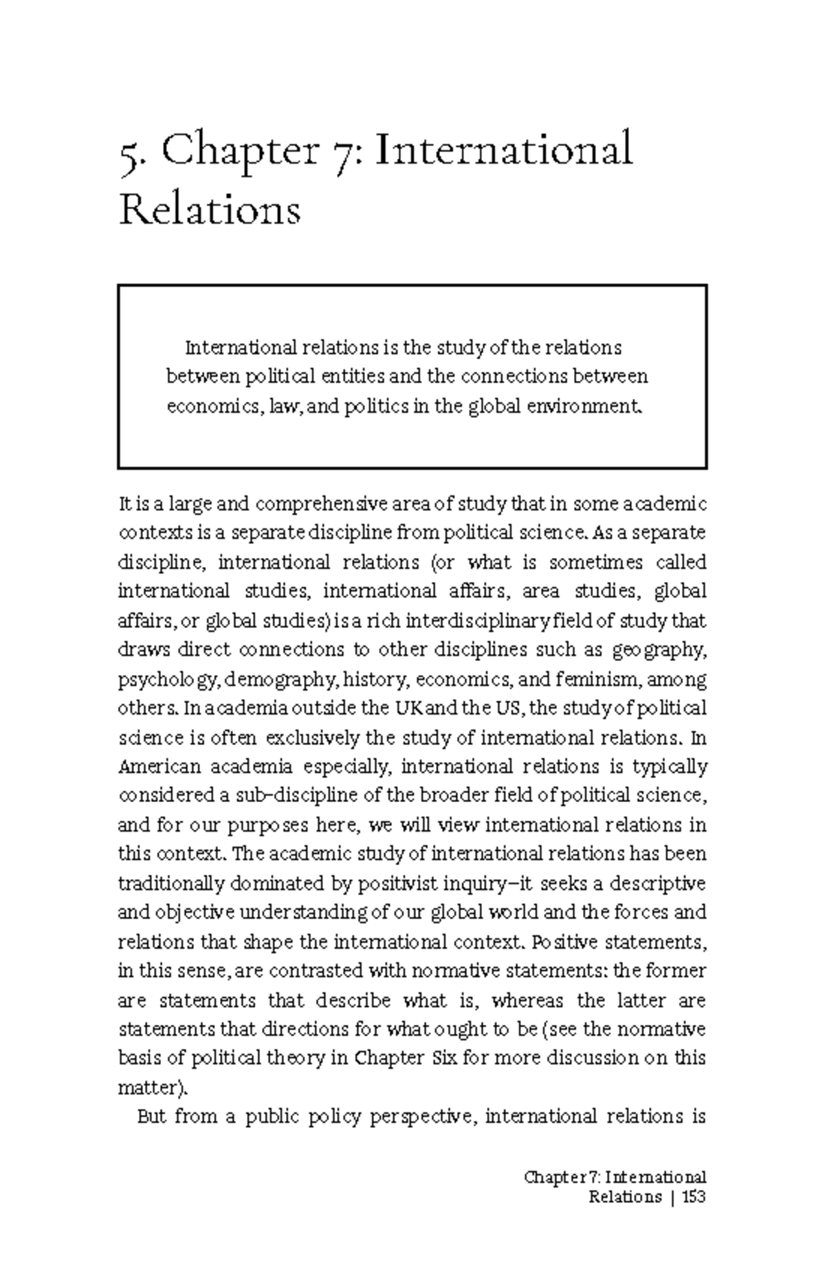 IR and Comparative Politics - 5. Chapter 7: International Relations ...