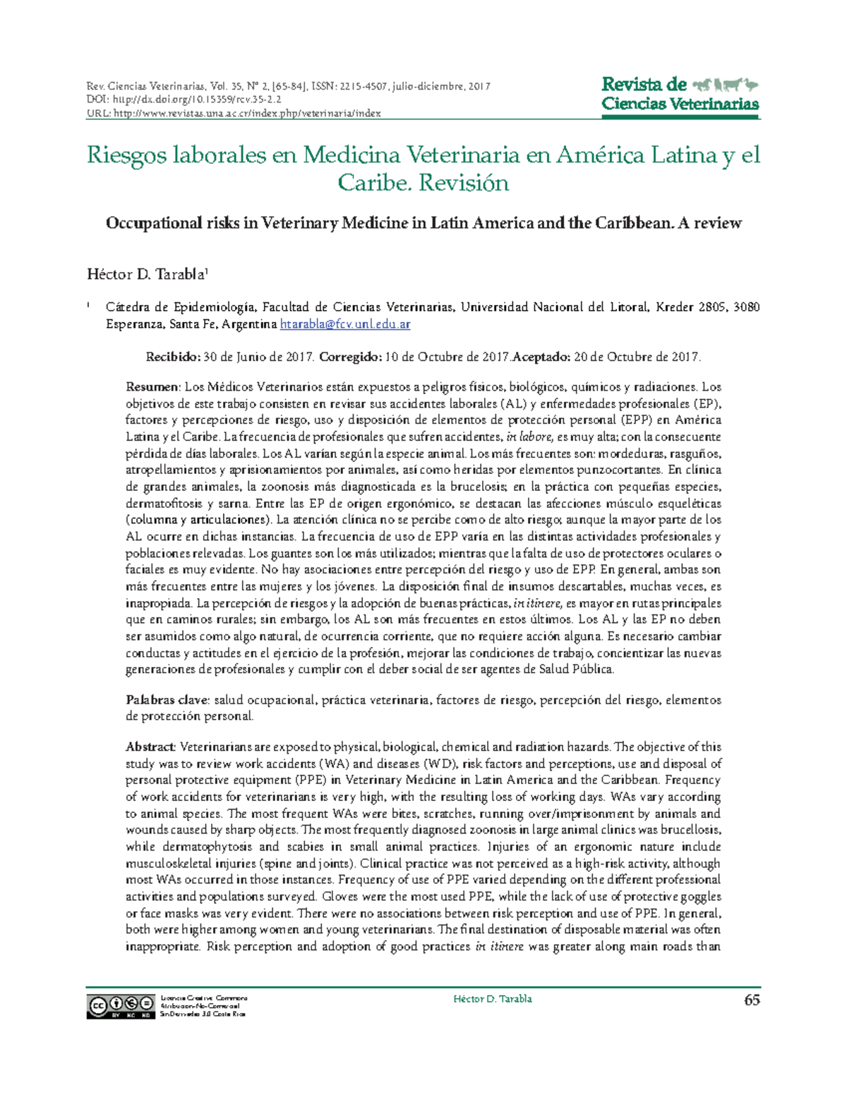 Riesgos laborales en Medicina Veterinaria en Am%C3%A9rica Latina y el ...