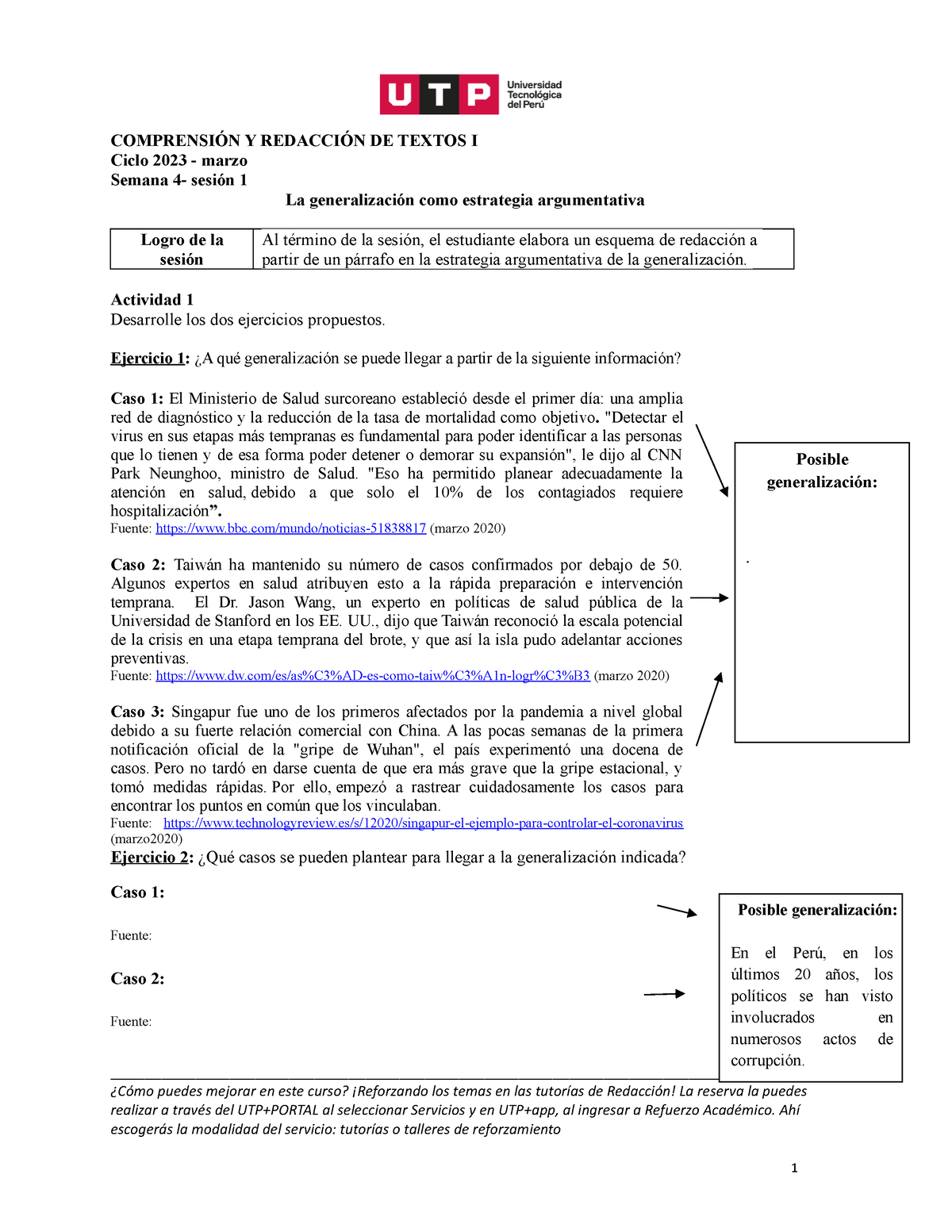 La Generalizaci N Como Estrategia Argumentativa Comprensi N Y