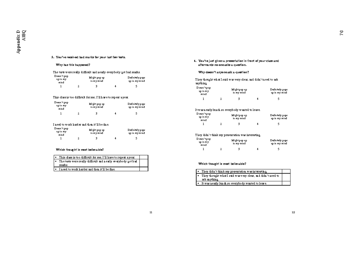 Sex Differences In Interpretation Bias 23 Appendix D Aibq 70 11 3